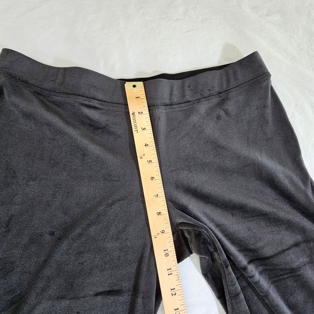 Juicy Couture Velour Logo Sweatpants Women's L Black Stretch Polyester Spandex - Picture 7 of 11